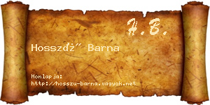 Hosszú Barna névjegykártya