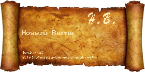 Hosszú Barna névjegykártya