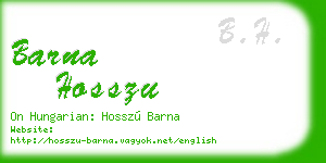 barna hosszu business card