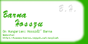 barna hosszu business card